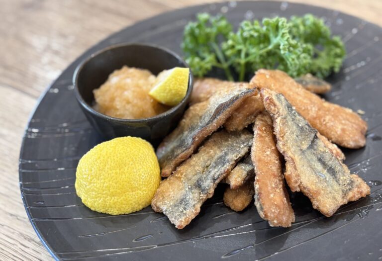 秋刀魚の竜田揚げ おろし柚子ポン酢添え