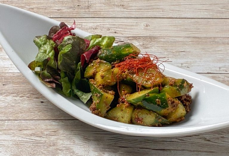 豚肉と胡瓜の辛味噌和え