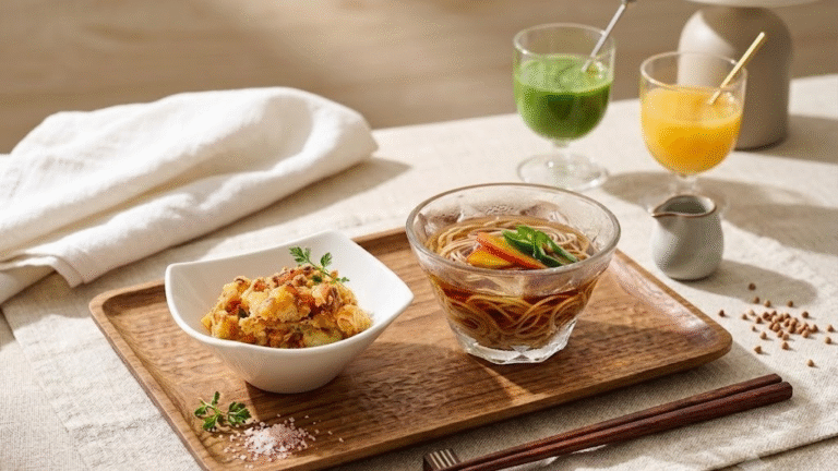 朝食のご案内/Breakfast information　　　　　　　　　　　　　冷たいお蕎麦　/　Cold Soba Noodles! 
